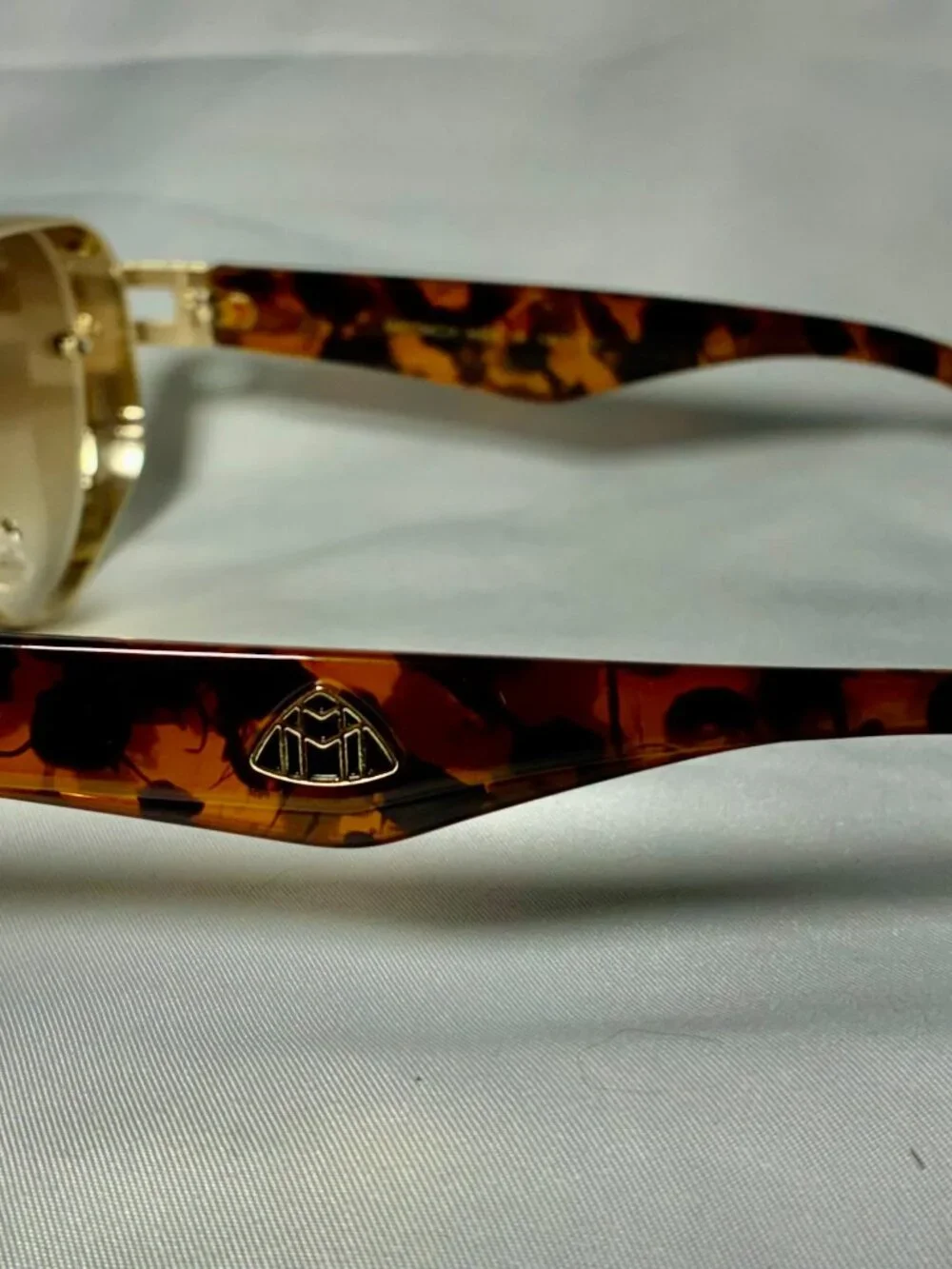 Maybach Gold Aviator Sunglasses Tortoiseshell Temples Made in Italy